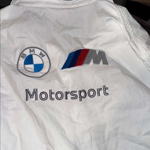 BMW Motorsport Puma White Polo long sleeve button down with Logo - Picture 7 of 10